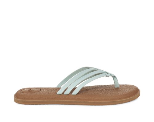 Tong Sanuk Yoga Salty Femme - Marron / Bleu Clair OCJSQE428